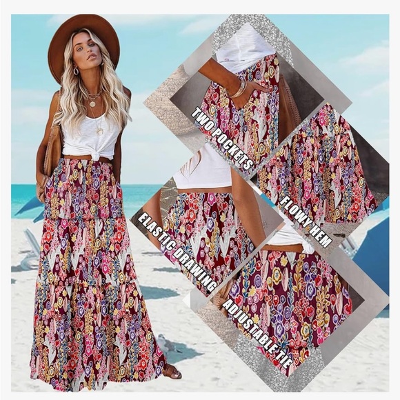 Floral Bohemian Maxi Skirt - Picture 3 of 5